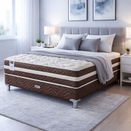 Colchón + Sommier Resortes 2 Plazas Springwall Regina 140x190x24 120kg 