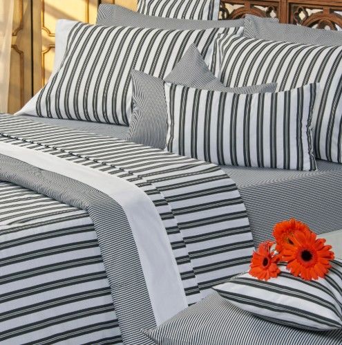 Juego de Sabanas Danubio 144 hilos Stripes Black Queen - Vista 1