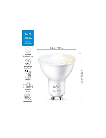 Lampara Led Wiz Wifi Luz Calido/fria 4.9w Gu10 (929002448312)