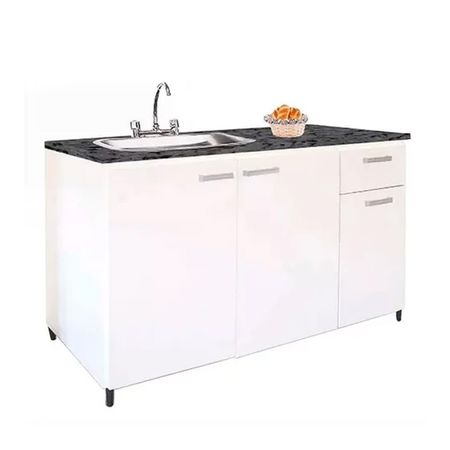 Bajo Mesada Platinum 1.20m 3 Puertas 1 Cajon Blanco