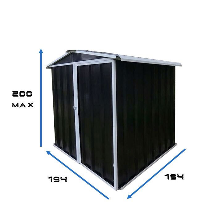 Armario Deposito Galpon de jardin Casi 2x2x2 Negro DON ACERO - Vista 2