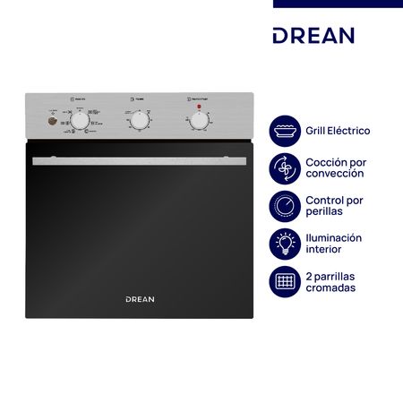 Horno Eléctrico Empotrable 60 Cm Inoxidable Drean Hedr600ci