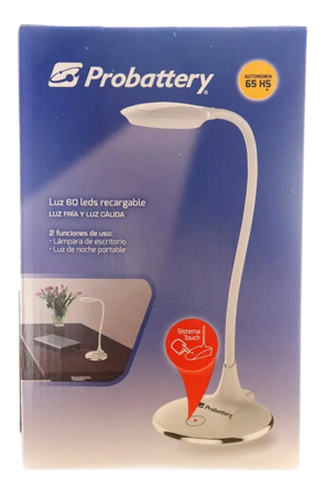 VELADOR REGULABLE - 30 LEDS LUZ FRIA Y 30 LUZ CALIDA - VARIAS INTENSIDADES-TOUCH-CARGA USB (ILRE-1LCAD.B-PB)