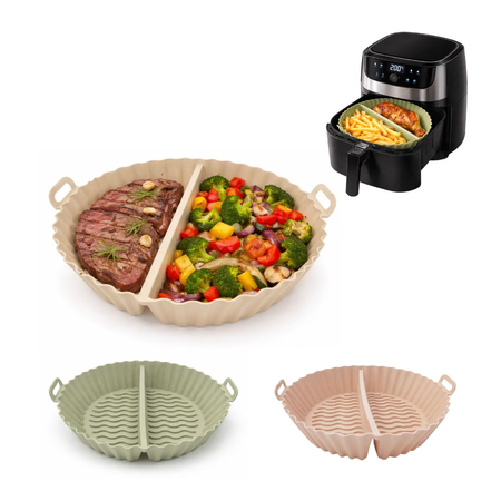 Molde Silicona Doble Air Fryer Horno Beige