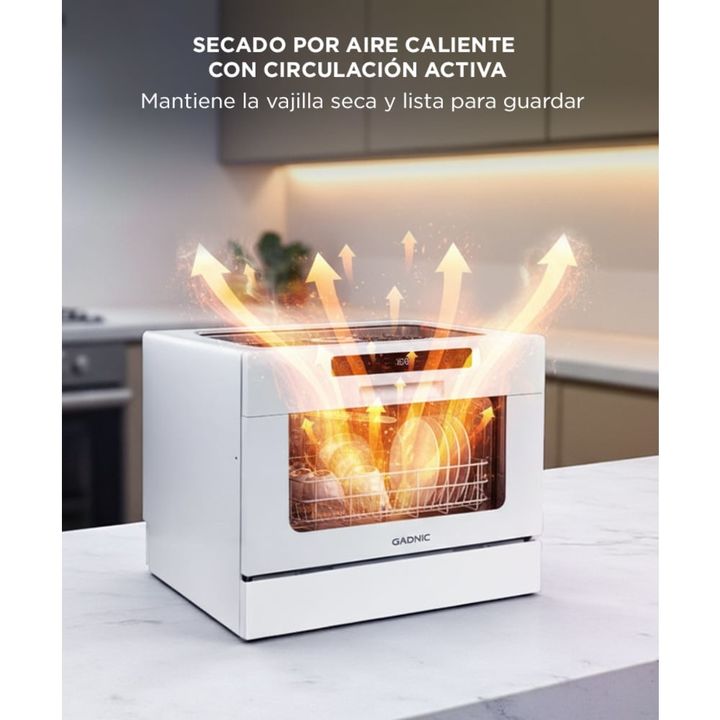 Lavavajillas De Mesada Gadnic Pro 6 Espacios 6 Programas De Lavado Secado Con Aire Caliente - Vista 5