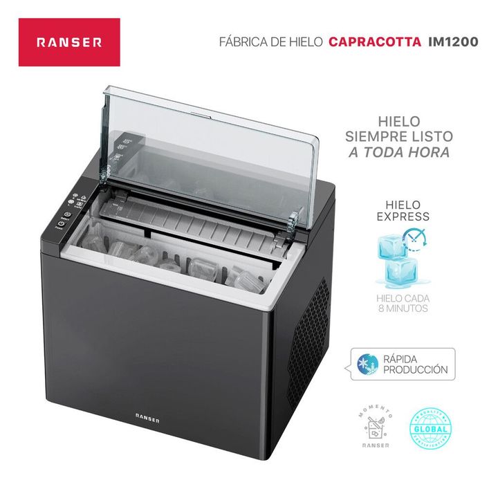 Fabrica de Hielo Ranser CAPRACOTTA IM1200 150W Automatica Negro Portatil - Vista 2