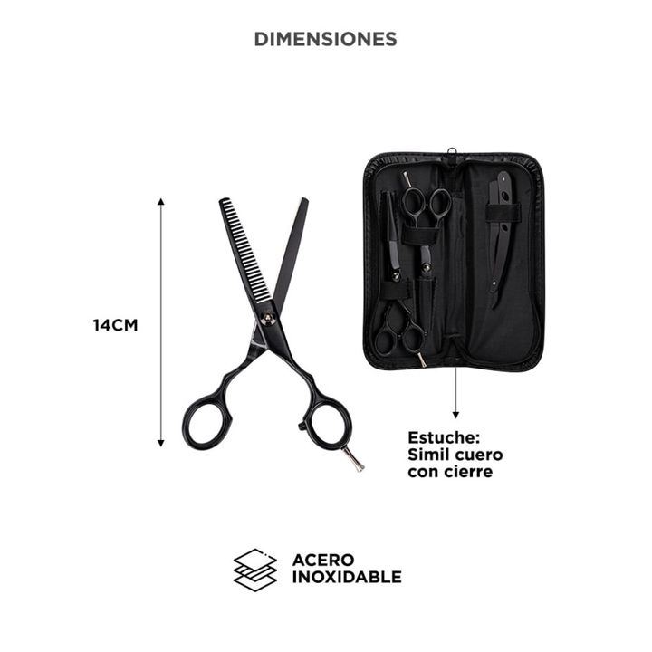 Set de Tijeras Peluqueria Gadnic Corte Pulir y Navaja - Vista 6