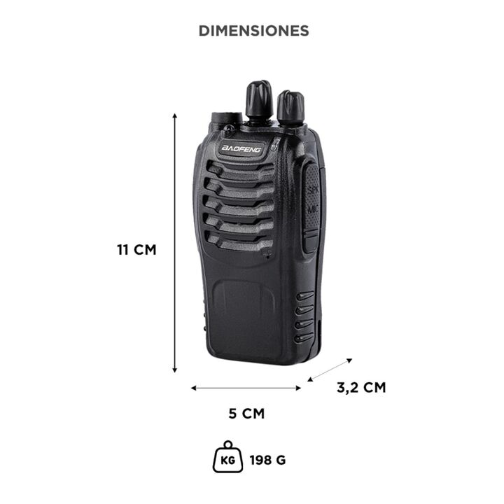 Handy Baofeng BF-888S 5w 16CH UHF Hasta 10km + 2 Baterías y Manos Libres - Vista 6