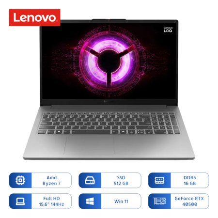 Notebook Lenovo Loq Ryzen 7 170 512gb Ssd 16gb Rtx 4050 15.6 Pulg 144hz