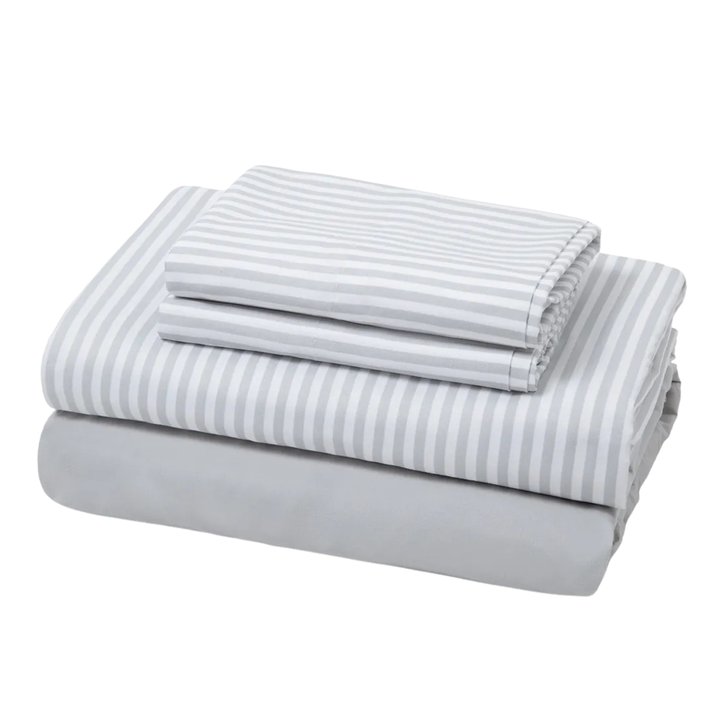 Sabanas LINES 4 piezas Queen rayada Gris - Vista 1
