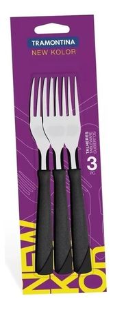 Tenedor de Mesa Tramontina New Kolor BX3 Negro (03-23162/300)