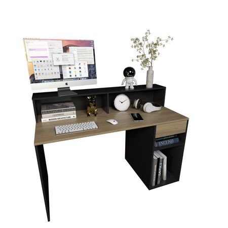 Escritorio Con Repisa Olmo Negro Tables