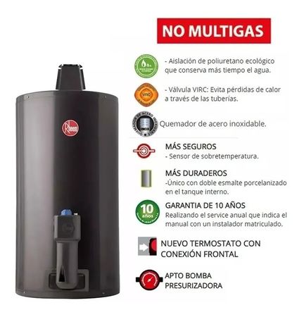 Termotanque Eléctrico 85 Lts Rheem Tep085rh Superior Apoyar