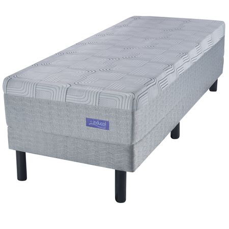 Colchon y Sommier Inducol Cardiel 1 Plaza y Media 90x190 Espuma de Alta Densidad + Espuma Inteligente