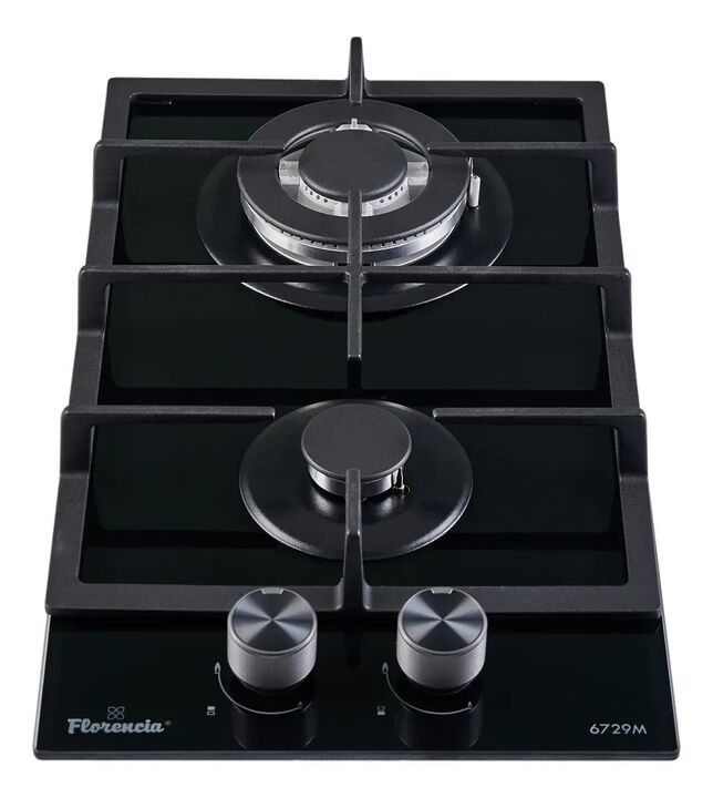 Anafe A Gas Florencia 2 Hornallas Vidrio Negro 6729m - Vista 3