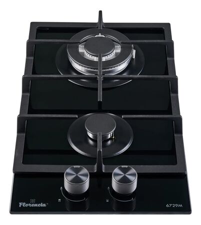 Anafe A Gas Florencia 2 Hornallas Vidrio Negro 6729m
