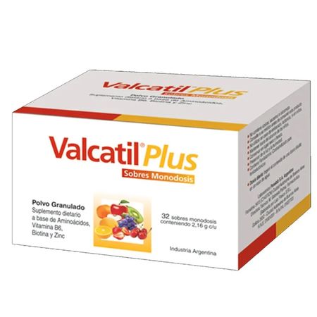 Suplemento Dietario Valcatil Plus Polvo 32 Sobres 2,16g C/u