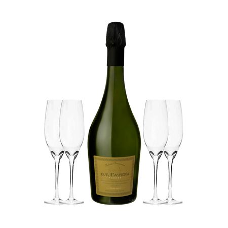 Set Espumantes DV Catena Brut Nature x 2 y 4 Copas Con Estuche