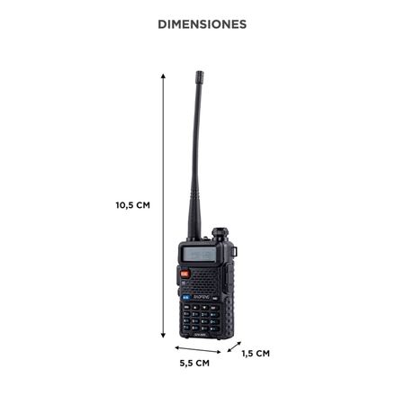Handy Baofeng UV-5R Kit Bi-Banda 8w Hasta 12km + 2 Baterías y Manos Libres
