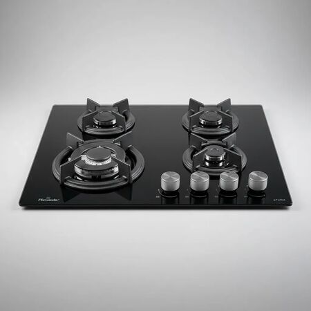 Anafe A Gas Florencia 4 Hornallas Vidrio 6749m Negro