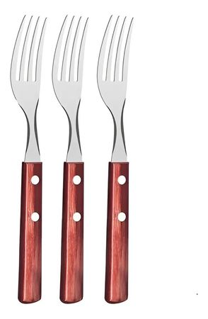 Set X 3 Tenedores Tramontina Polywood Blister Cerezo Marrón Oscuro