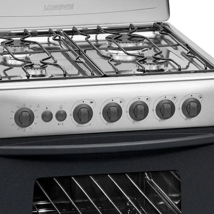 Cocina Inoxidable 60cm 4 Hornallas con Luz y Parrilla Longvie - Vista 2