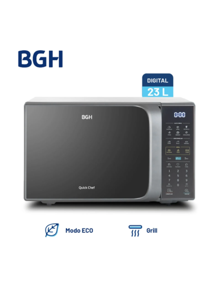 MICROONDAS BGH B223DS20I DIGITAL ECO SILVER PNH049510 23LT - Vista 2
