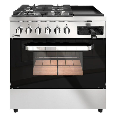 Cocina Multigas Morelli Acero Ex Multigrill 4 Hornallas Plancha Carlitera 82cm 16380
