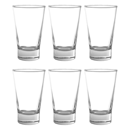 Juego Set X 6 Vaso Vidrio Cristar London Alto 400ml Transparente
