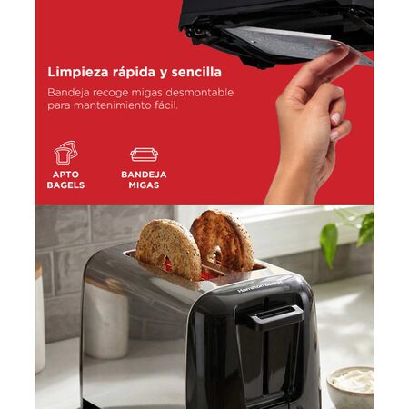 Tostadora Hamilton Beach 22614VAR Acero Inoxidable 2 rodajas 750W 7 niveles