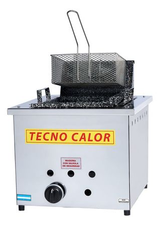 Freidora Gas 10 Lts Tecno Calor Mesada Bacha Enlozada Acero