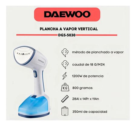 Plancha a Vapor Portatil Daewoo 1400W DGS-5030