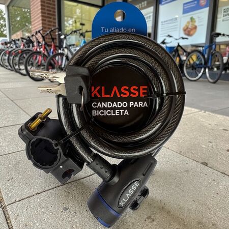 Candado Para Bicicleta Klasse 1,2 M x 12 Mm Con 2 Llaves (KS7702)