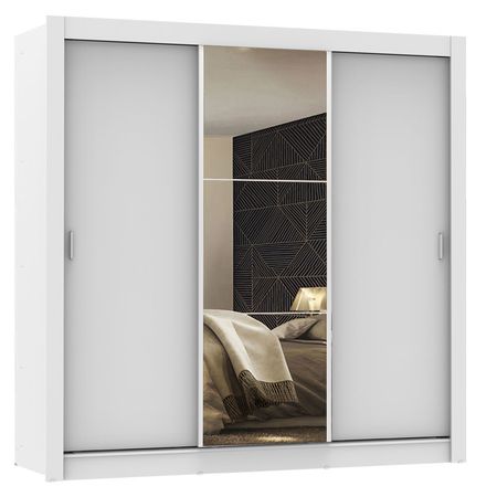 Placard Madesa Monaco Ropero 3 Puertas Corredizas 1 Espejo 170x205x51