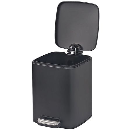 Cesto De Basura Cuadrado Con Pedal Negro Mate 20 Lts