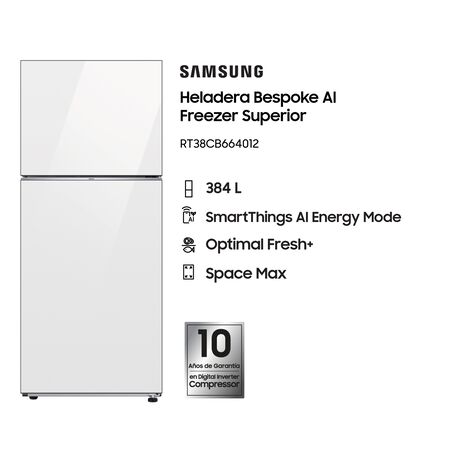 Heladera Samsung Bespoke RT38CB664012 384 L Clean White