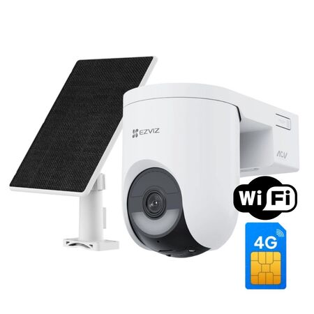 KIT CAMARA DE SEGURIDAD EZVIZ HB8 LITE + PANEL SOLAR 4G y WIFI (CS-HB8C/SP-R100(4MP,W4GA)(303103698)