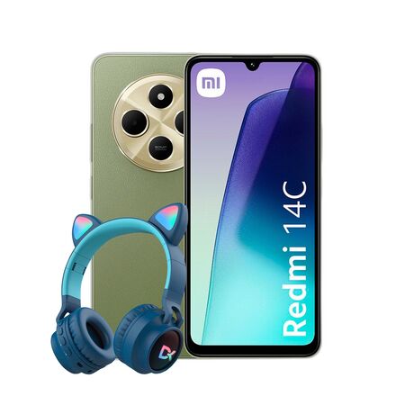 Combo Redmi 14C 4+256GB Sage Green + Auriculares Dekkin Gato Verdes