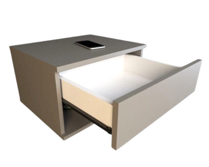 Mesa De Luz Linea Minimal Flotante C/1caj 6448 Gris C Tables - Vista 4