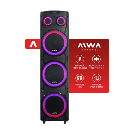 Torre Aiwa AW-T3012 16000W PMPO Bluetooth 3x10