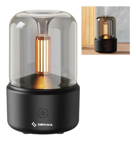 Difusor De Aromaterapia Dehuka, Esenciales Humedad, 7 Luces Led, Silencioso, Portátil Usb - Para Hogar Y Oficina Negro