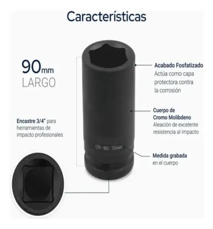Tubo Hexagonal Bremen Encastre 3/4 Pulgada Alto Impacto 36mm