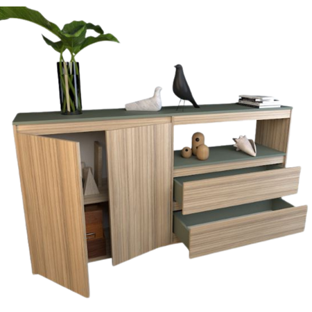 Bahiut Vajillero Aparador Comoda 2 Cajones 2 Puertas 175cm Tables 4026 Coco Bolo Safari