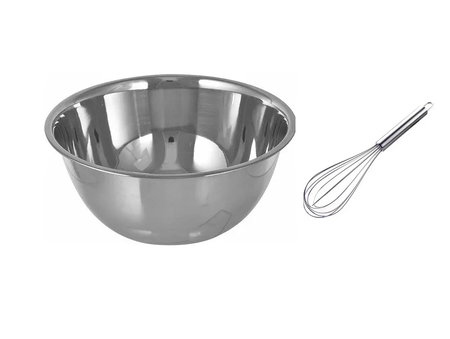 BOWL ACERO INOXIDABLE + batidor