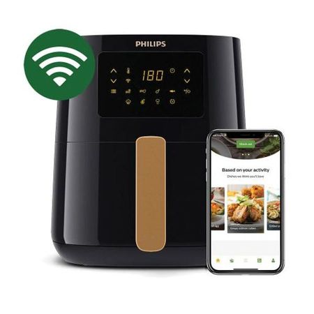 Freidora Philips HD9255/80 Sin Aceite 4.1 Litros 1400W Digital Negra