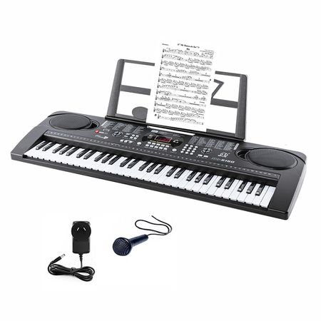 Teclado Musical infantil Órgano MQ 61 Teclas Funciones Digitales Principiantes + 1 Micrófono