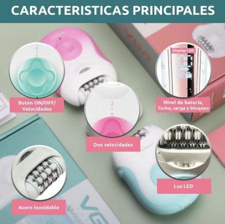 Depiladora eléctrica facial corporal 2 en 1 VGR