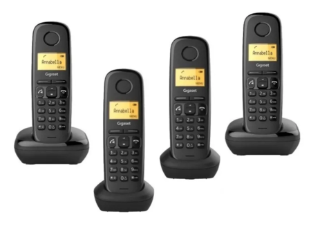Teléfono inalámbrico gigaset a170 cuádruple negro - negro