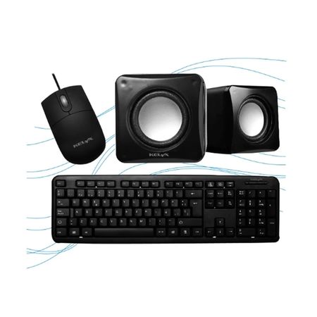 Kit  Kelyx Modelo LC727-08A SLIM Teclado Mouse Parlante