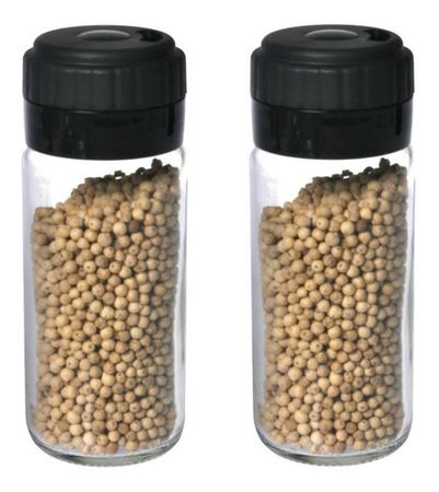 Set X 2 Especiero Condimentero Recipiente Con Dosificador Negro